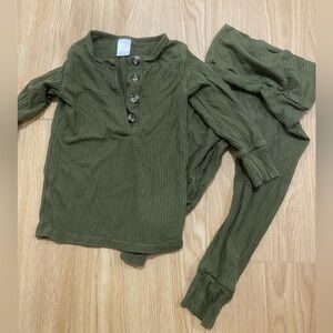 Lou Lou & Company Kids Matching Set in Olive Green